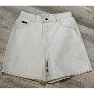Lee‎ Riders Women`s Beige Denim Shorts High Waisted Relaxed Fit Size 8